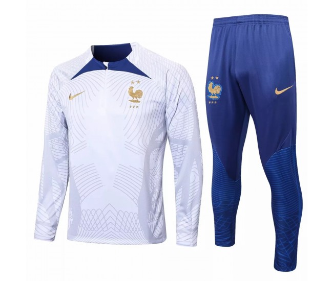 France National Team White Strike Training Technical Football Tracksuit 2022-23 France National Team White Strike Training Technical Football Tracksuit 2022-23