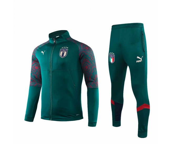 Italy Green Casual Presentation Soccer Tracksuit 2019 2020