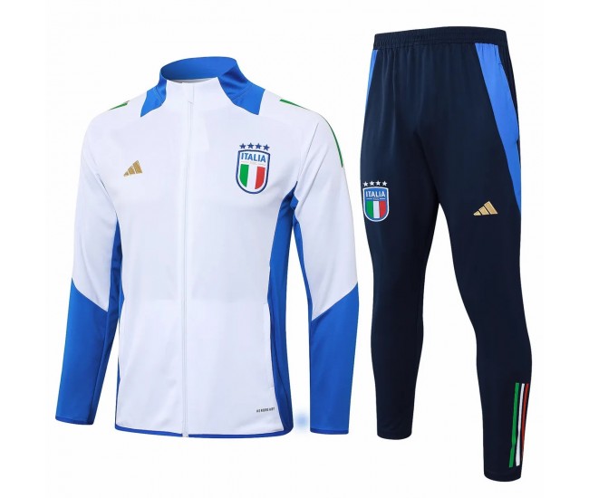 Italy Mens White Training Presentation Football Tracksuit 2024-25
