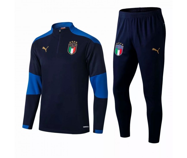 Italy National Team Soccer Training Technical Tracksuit Navy 2021 2022 Italy National Team Soccer Training Technical Tracksuit Navy 2021 2022
