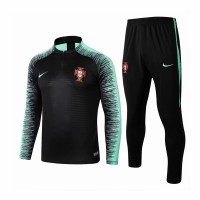 Portugal Team Black Stripe Tech Training Soccer Tracksuit 2018/19 - Kids