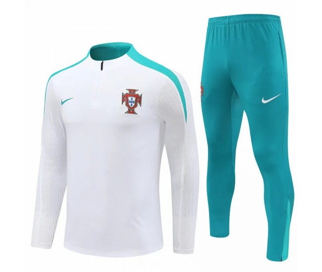 Portugal National Team Mens White Training Technical Football Tracksuit 24-25 Portugal National Team Mens White Training Technical Football Tracksuit 24-25