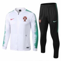 Portugal Team White Stripe Presentation Training Soccer Tracksuit 2018/19