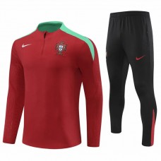 Portugal National Team Mens Red Training Technical Football Tracksuit 23-24